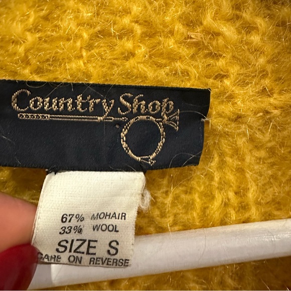 Country Shop Women's Vintage Mohair button Front Sweater - Picture 3 of 6
